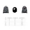 BAPE Shark's Head Tiger's Head Zipper Luminous Camo Double Hoodie Gray Black