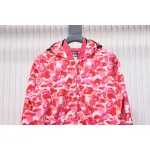 BAPE Shark's Head Tiger Zipper Camo Double Hoodie Pink