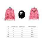 BAPE Shark's Head Tiger Zipper Camo Double Hoodie Pink