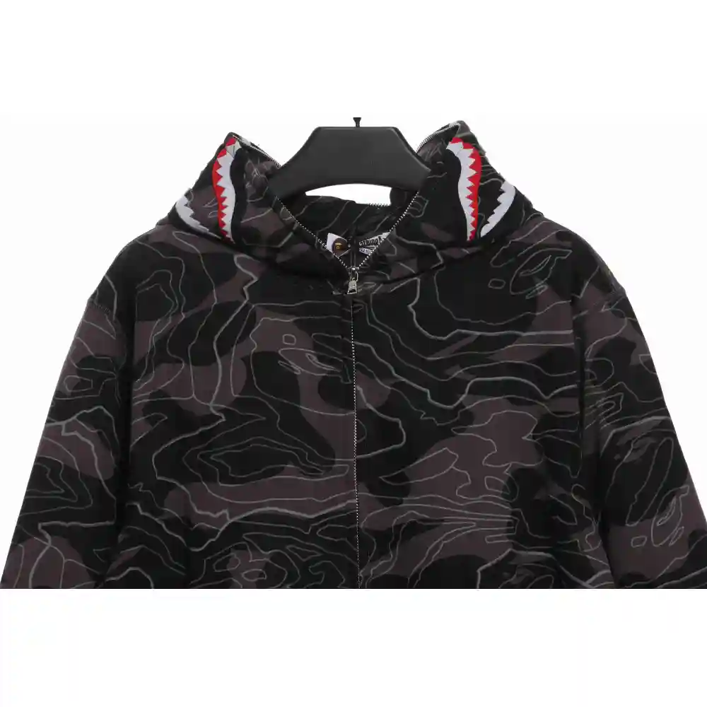 BAPE Overlay Camouflage Shark Zip Hoodie