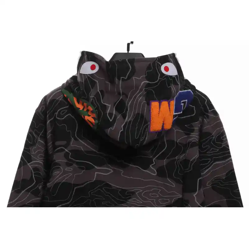 BAPE Overlay Camouflage Shark Zip Hoodie