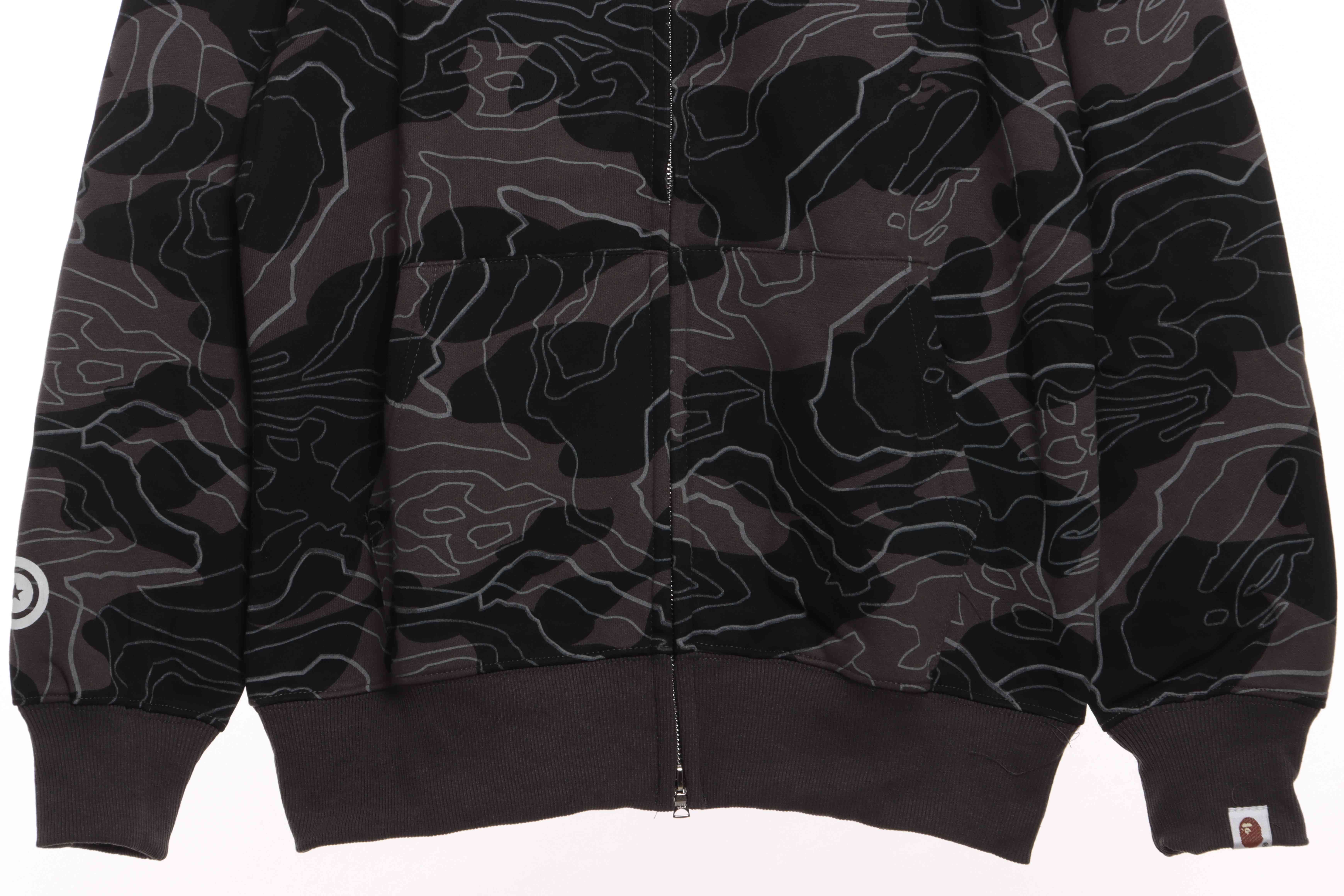 BAPE Overlay Camouflage Shark Zip Hoodie