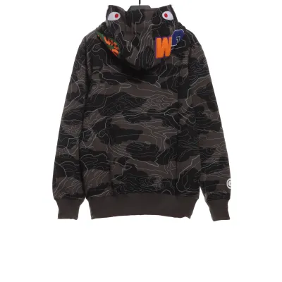 BAPE Overlay Camouflage Shark Zip Hoodie 02