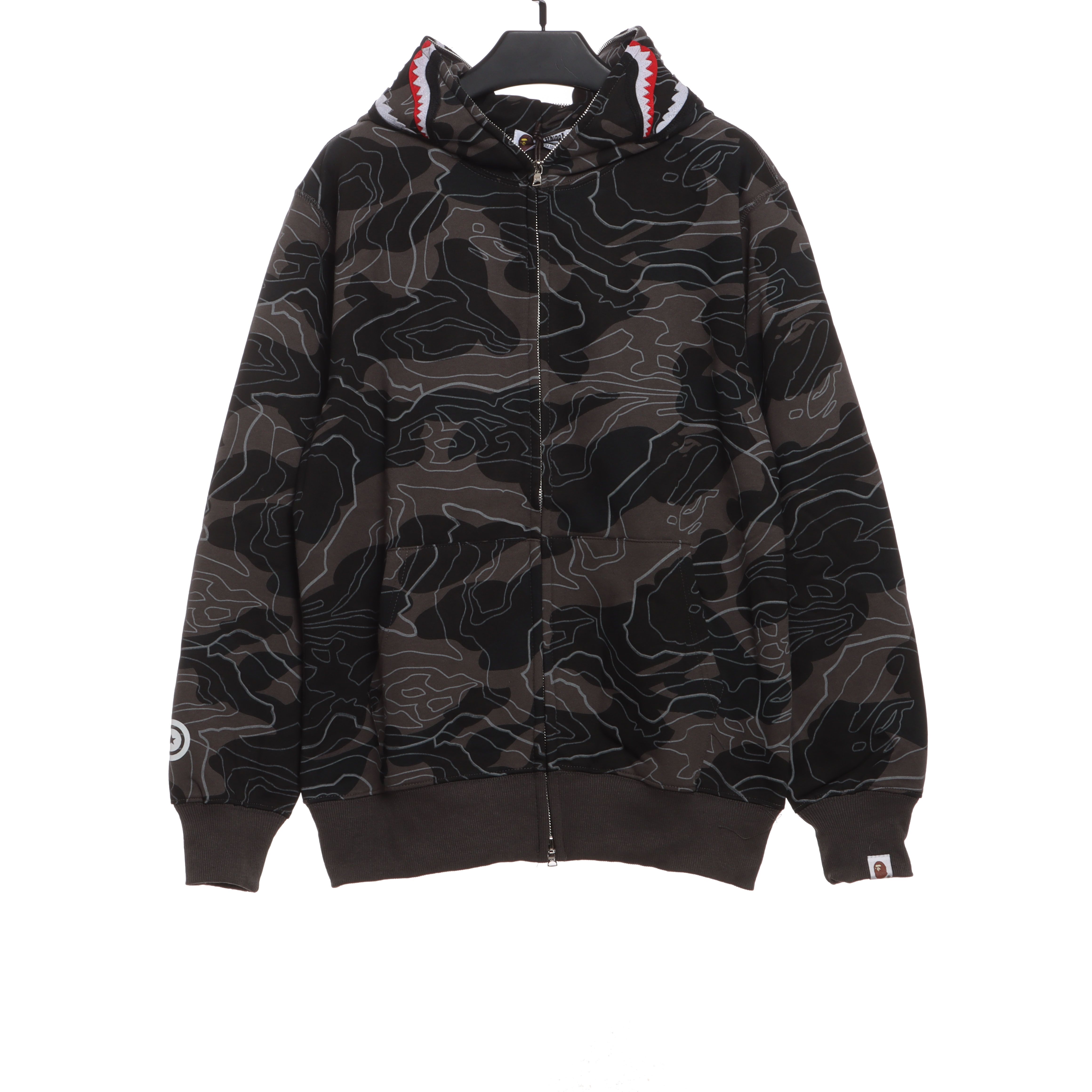 BAPE Overlay Camouflage Shark Zip Hoodie