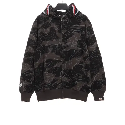 BAPE Overlay Camouflage Shark Zip Hoodie 01