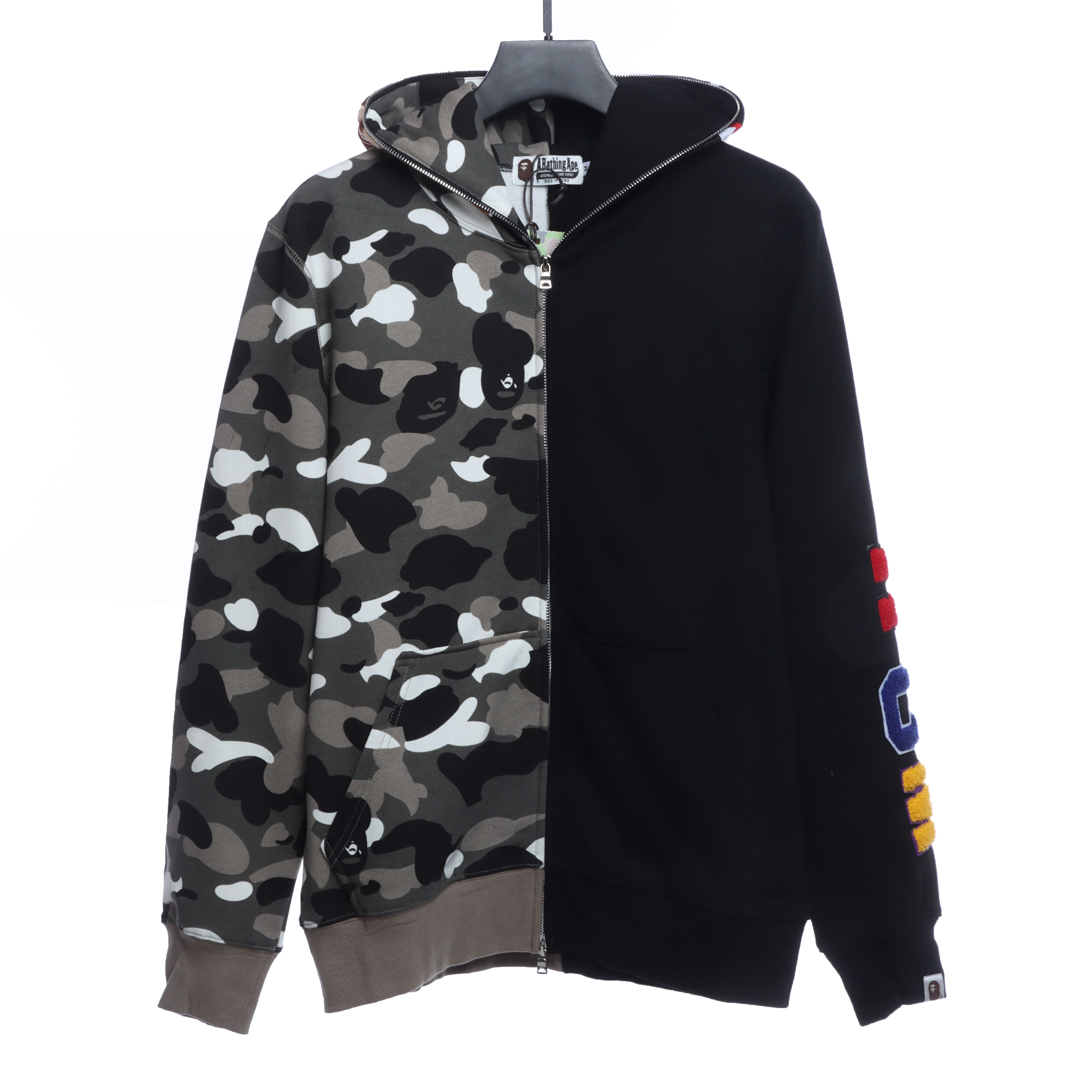BAPE patchwork camouflage hoodie