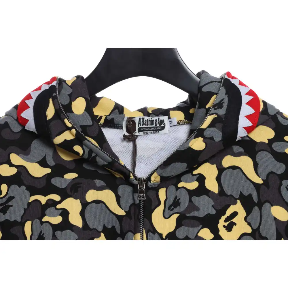 BAPE shark camouflage zip-up hoodie
