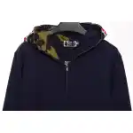 BAPE solid color patchwork camouflage shark hoodie