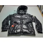 Moncler Maya Lacquered Down Jacket Black