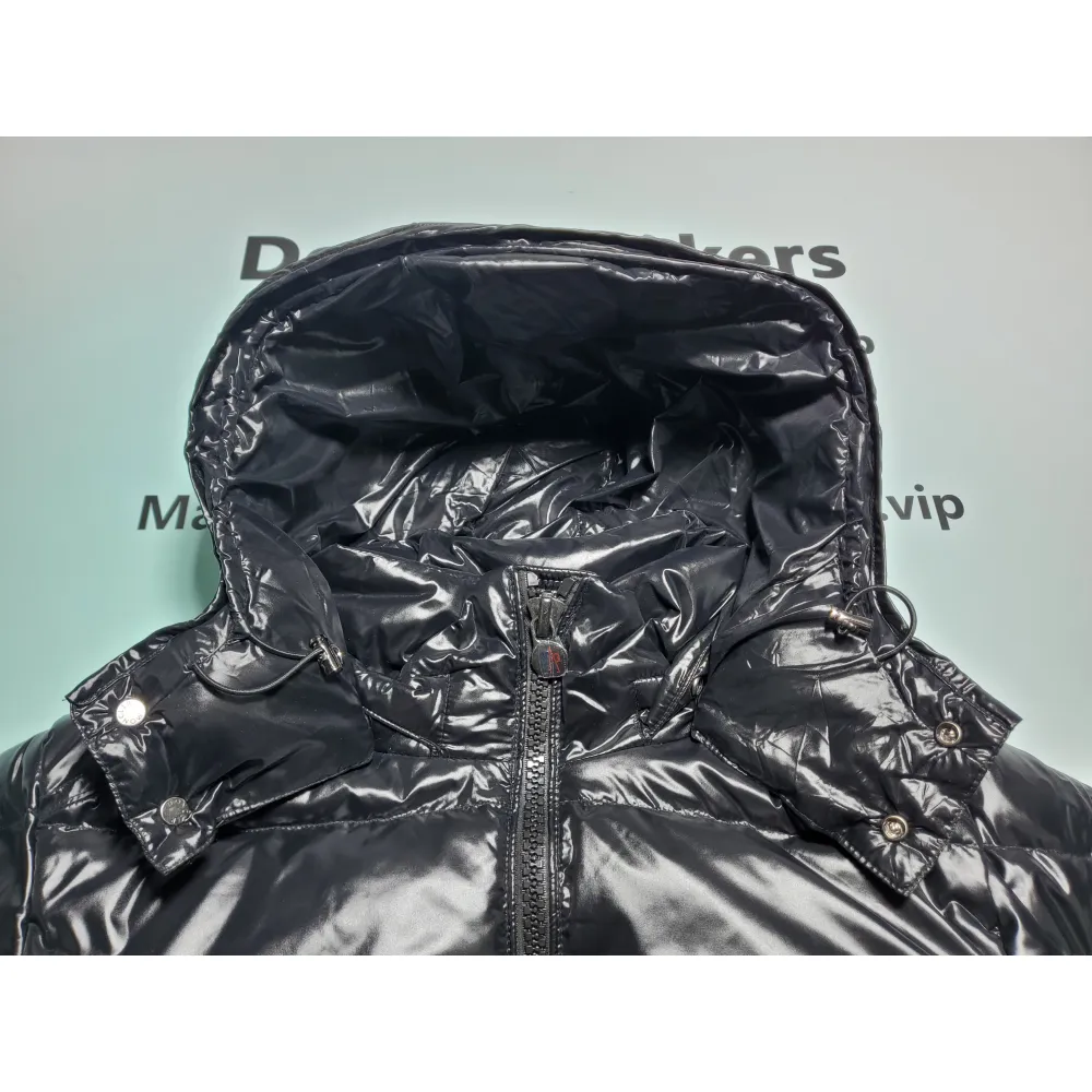 Moncler Maya Lacquered Down Jacket Black
