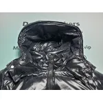 Moncler Maya Lacquered Down Jacket Black