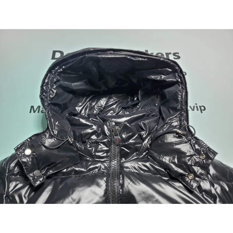 Moncler Maya Lacquered Down Jacket Black