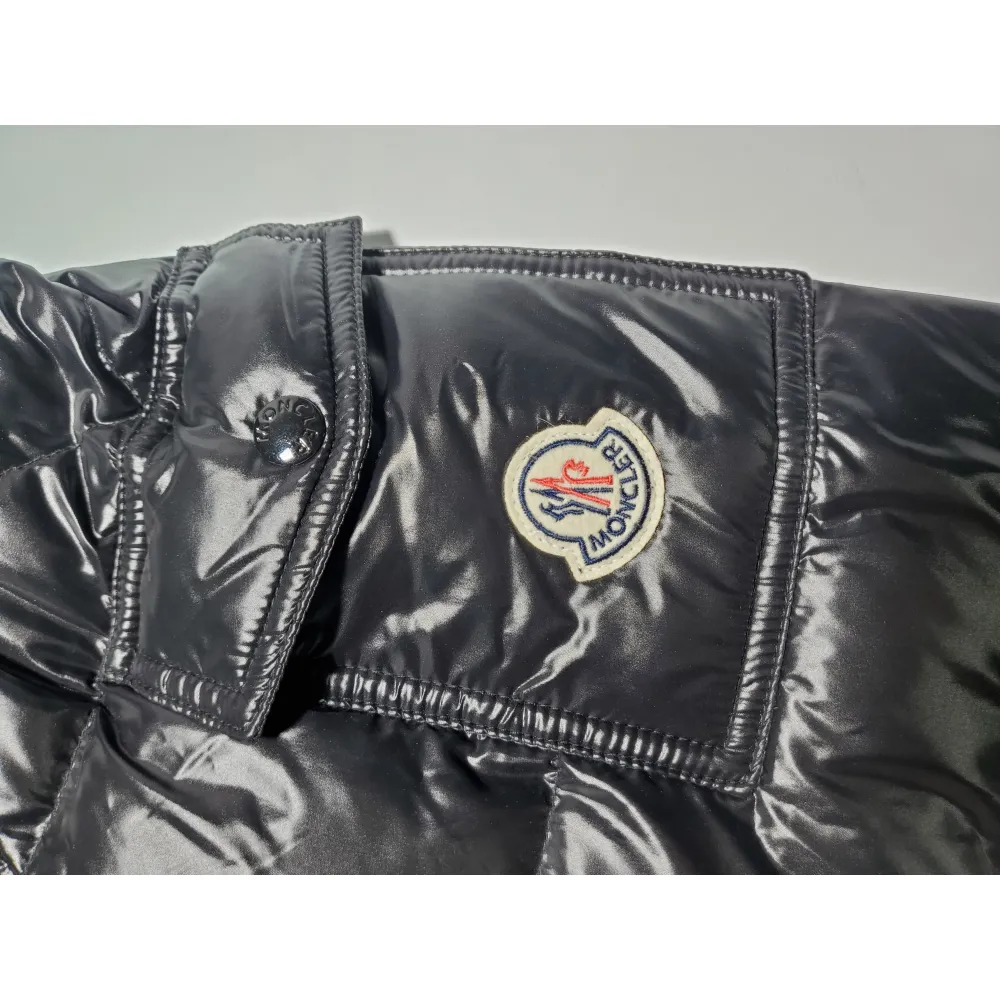 Moncler Maya Lacquered Down Jacket Black