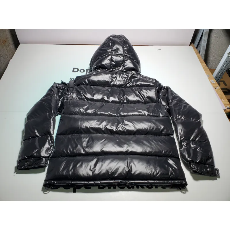 Moncler Maya Lacquered Down Jacket Black