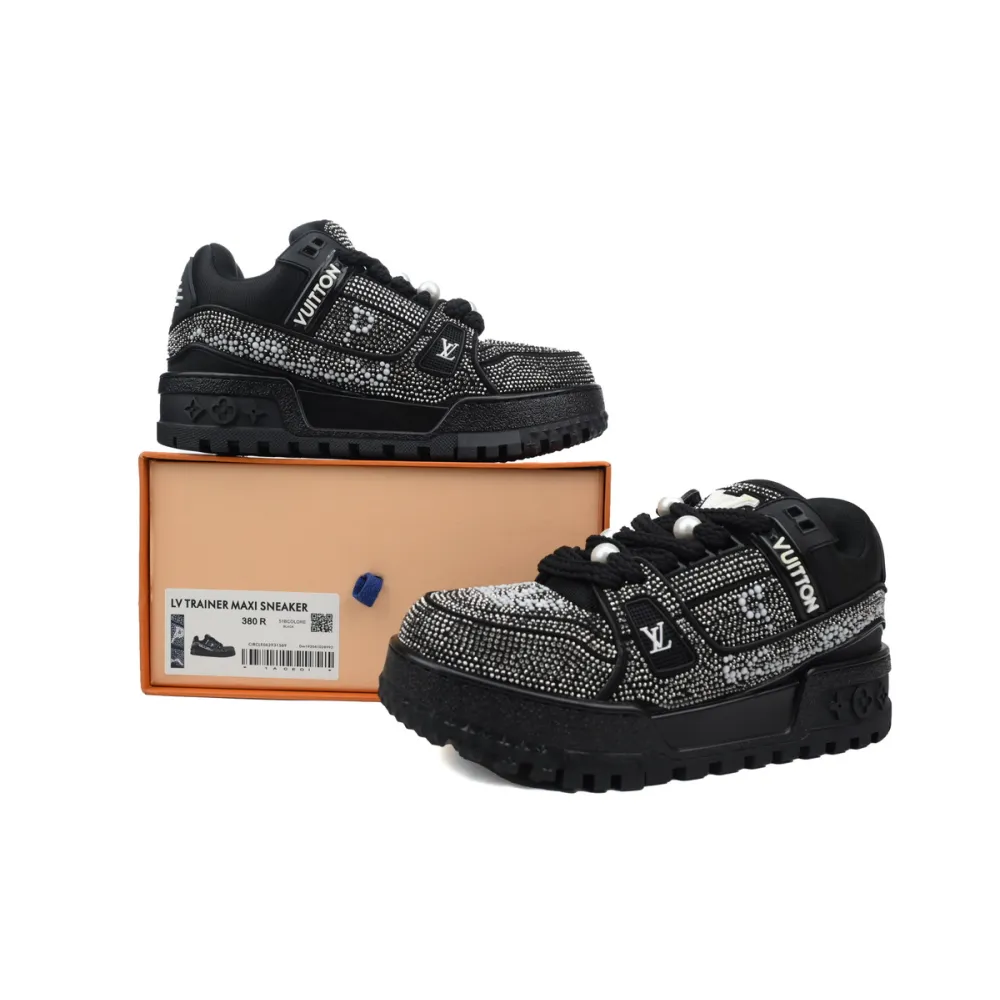 Louis Vuitton LV Trainer Maxi Black Swarovksi Crystals  1ACEOJ