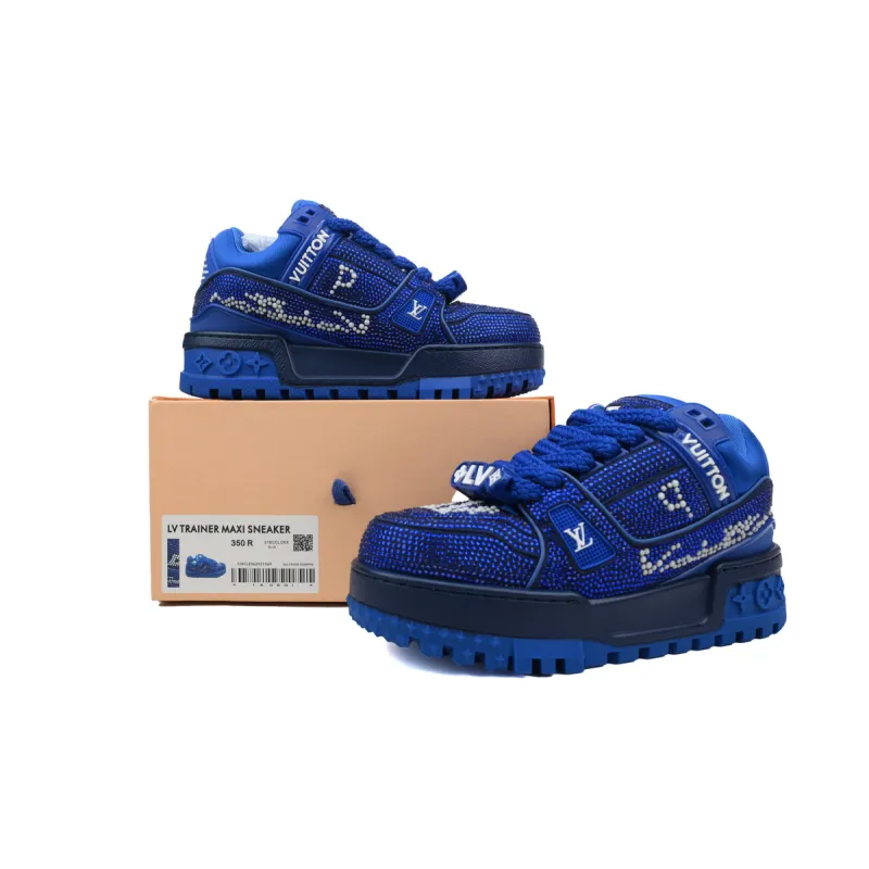 Louis Vuitton LV Trainer Maxi Blue Swarovksi Crystals