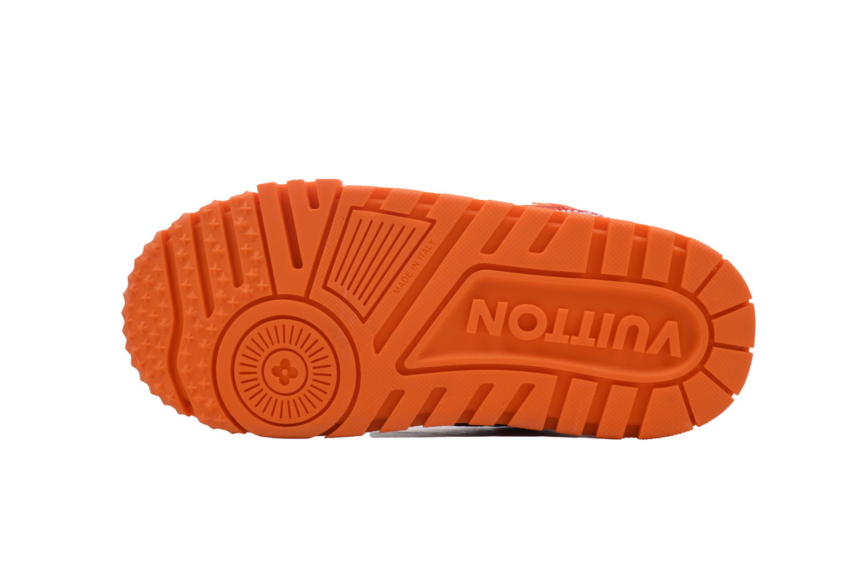 Louis Vuitton LV Trainer Maxi White Orange Swarovksi Crystals
