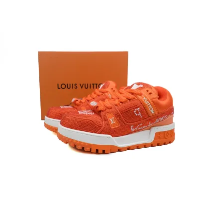 Louis Vuitton LV Trainer Maxi White Orange Swarovksi Crystals 02