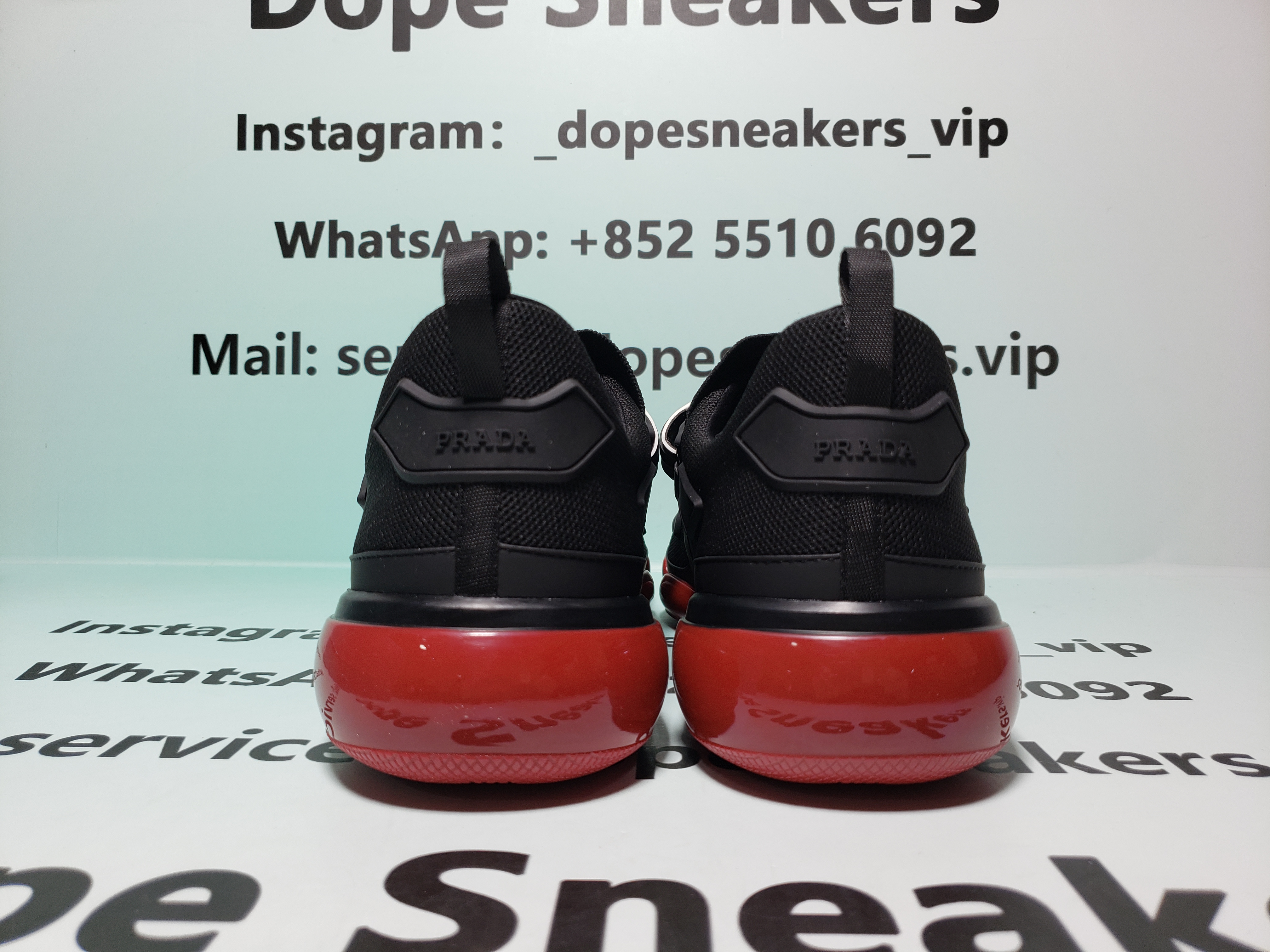 Prada Cloudbust Velcro sneakers Black and Red