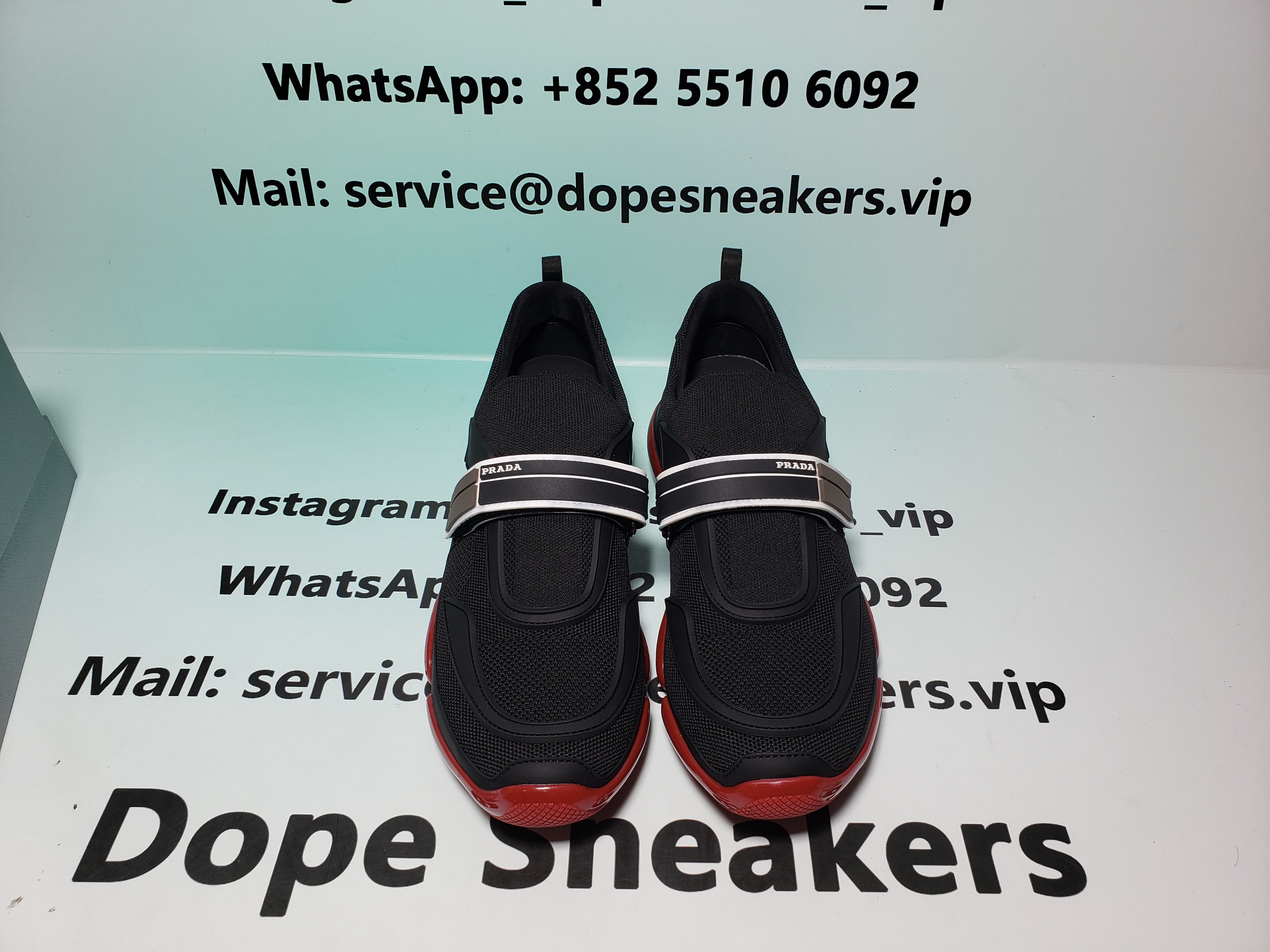 Prada Cloudbust Velcro sneakers Black and Red