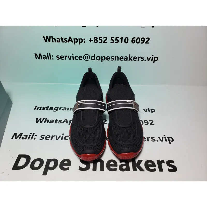 Prada Cloudbust Velcro sneakers Black and Red
