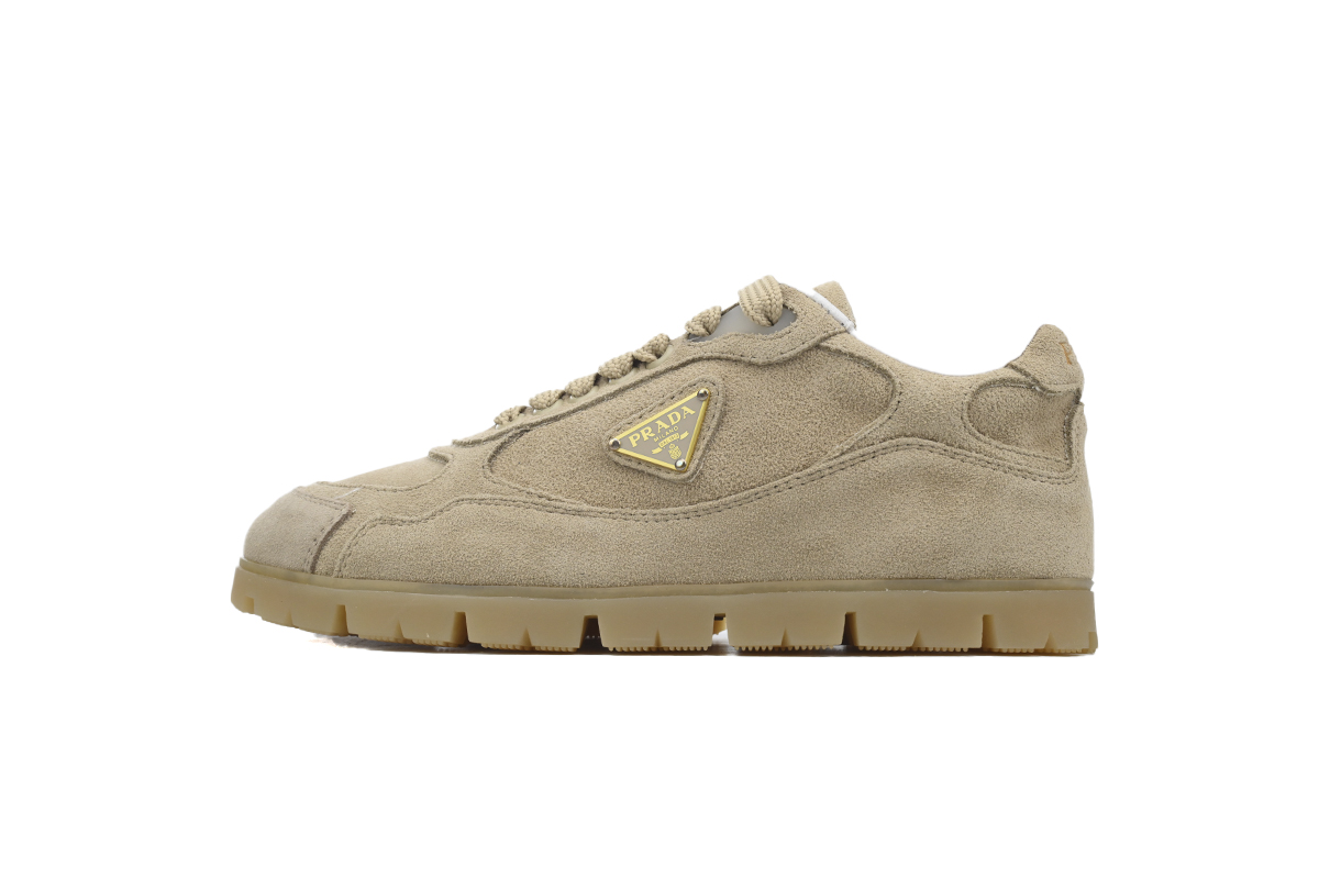 Prada Trail Suede Sneakers Khaki