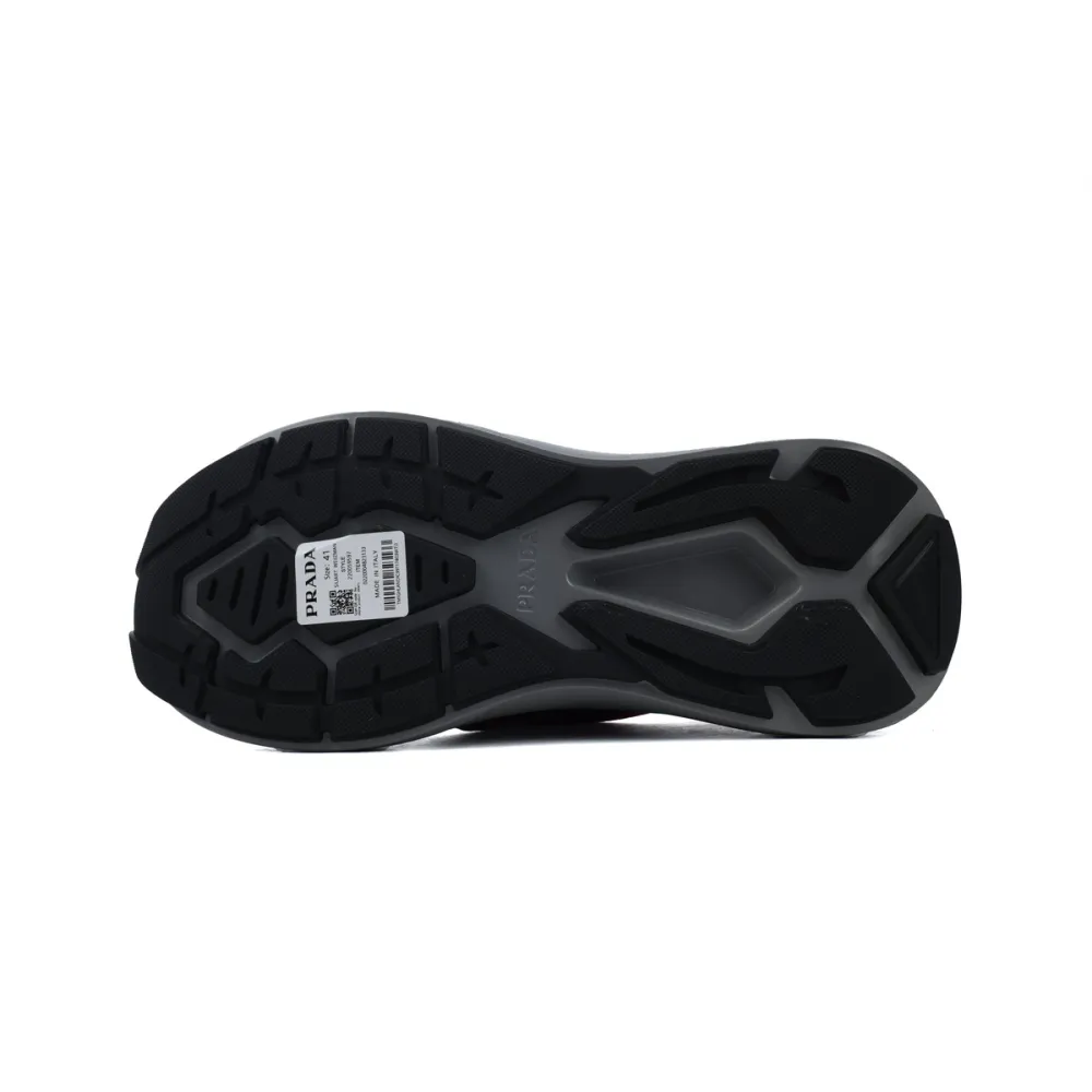 Prada Brushed Leather Black Wine Red