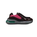 Prada Brushed Leather Black Wine Red