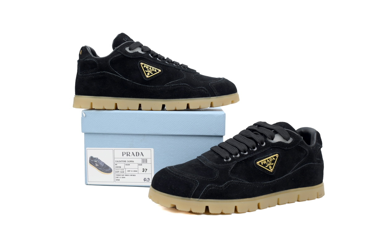 Prada Trail Suede Sneakers Black