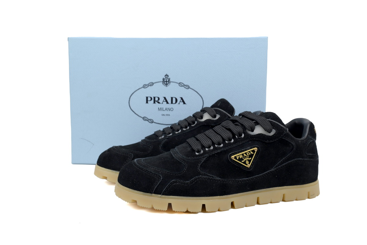 Prada Trail Suede Sneakers Black