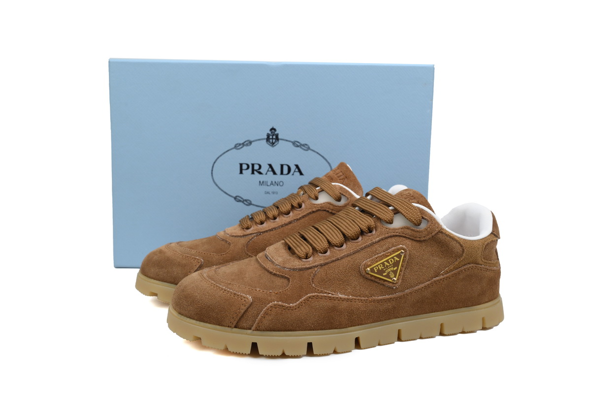 Prada Trail Suede Sneakers Brown