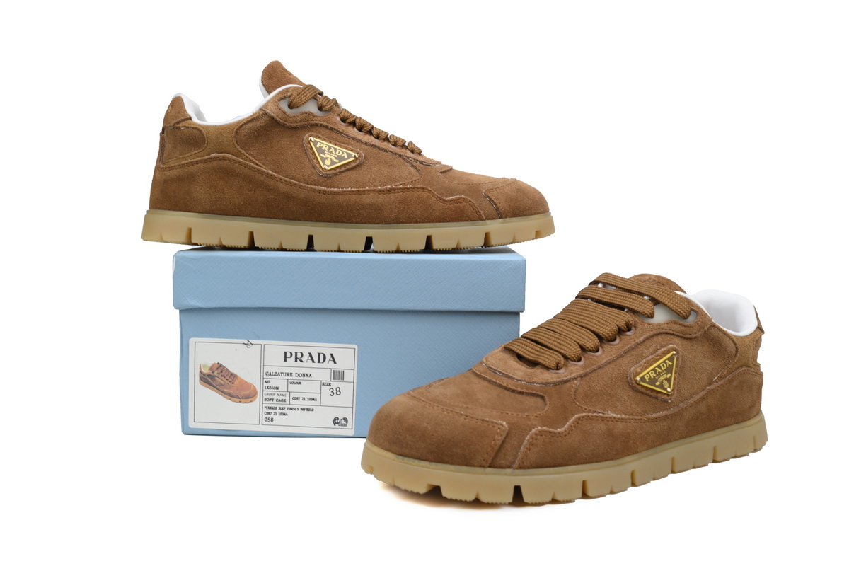 Prada Trail Suede Sneakers Brown