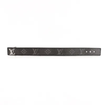 LV brand letter canvas leather bracelet black 02