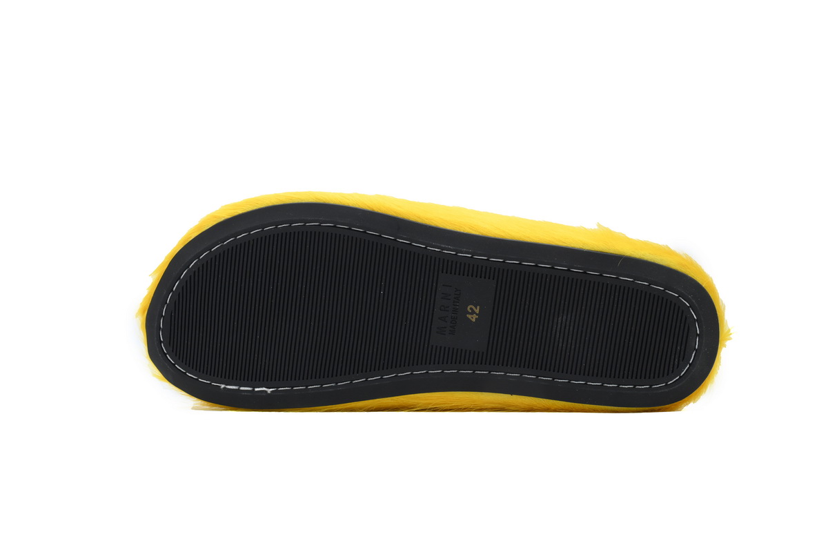 Marni Long-hair Calfskin Fussbett Sabot Yellow SBMR000600P4122Z0565