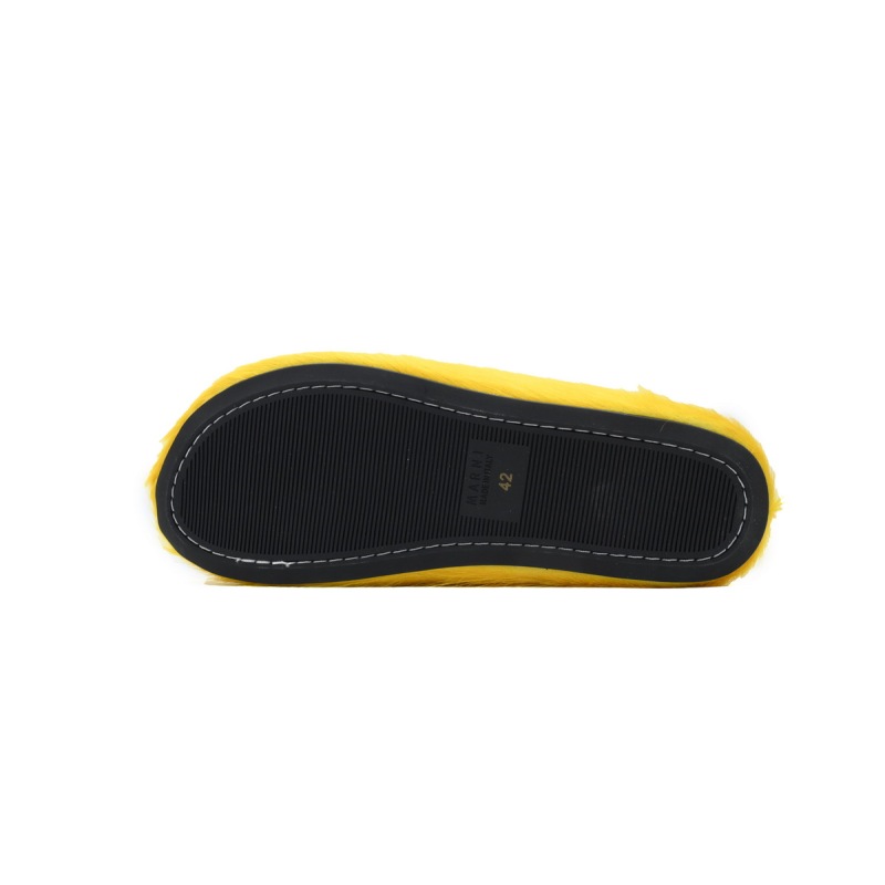 Marni Long-hair Calfskin Fussbett Sabot Yellow SBMR000600P4122Z0565