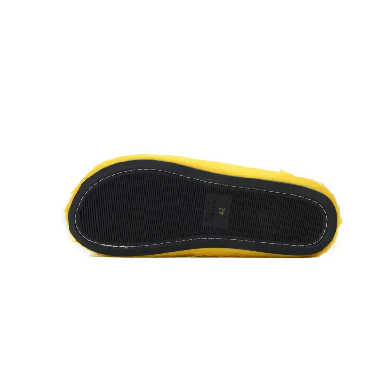 Marni Long-hair Calfskin Fussbett Sabot Yellow SBMR000600P4122Z0565