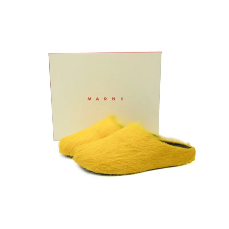 Marni Long-hair Calfskin Fussbett Sabot Yellow SBMR000600P4122Z0565