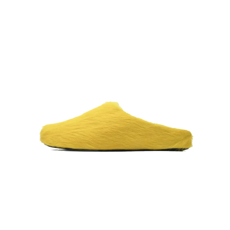 Marni Long-hair Calfskin Fussbett Sabot Yellow SBMR000600P4122Z0565