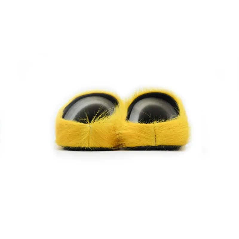 Marni Long-hair Calfskin Fussbett Sabot Yellow SBMR000600P4122Z0565