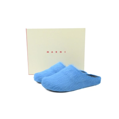 Marni Long-hair Calfskin Fussbett Sabot Blue SBMR000600P412200B50 02