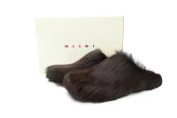 Marni Long-hair Calfskin Fussbett Sabot Brown SBMS004601P412200M37