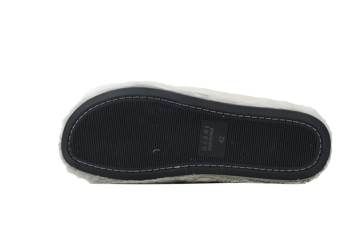 Marni Long-hair Calfskin Fussbett Sabot Grey SBMR000600P412200N15