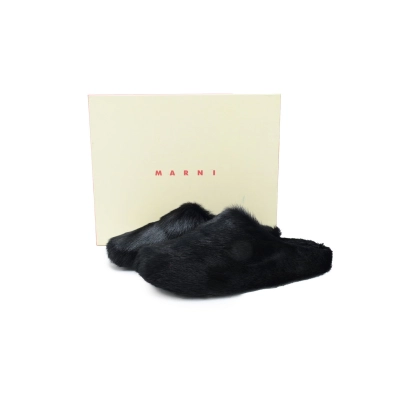 Marni Long-hair Calfskin Fussbett Sabot Black SBMR000600P412200N99 02