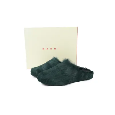 Marni Long-hair Calfskin Fussbett Sabot Deep Green SBMR000600P412200V78 02