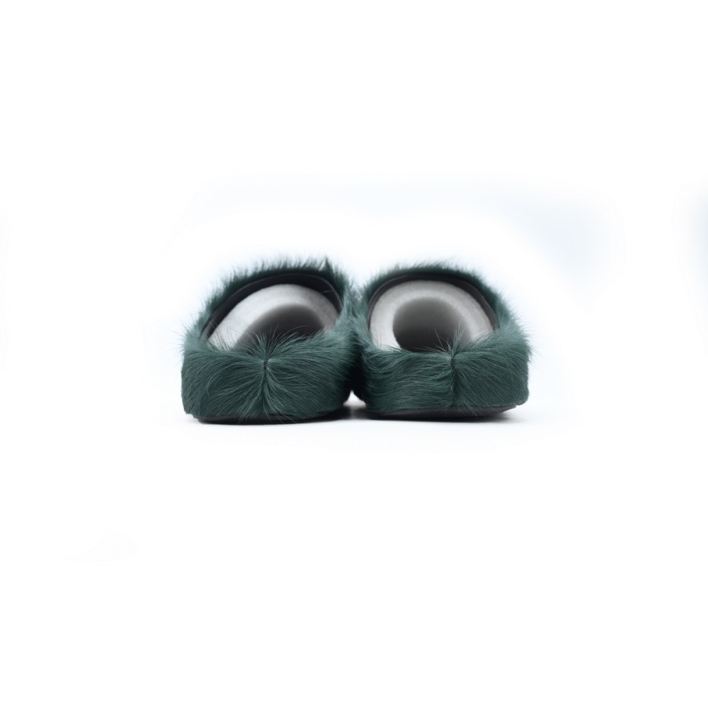 Marni Long-hair Calfskin Fussbett Sabot Deep Green SBMR000600P412200V78