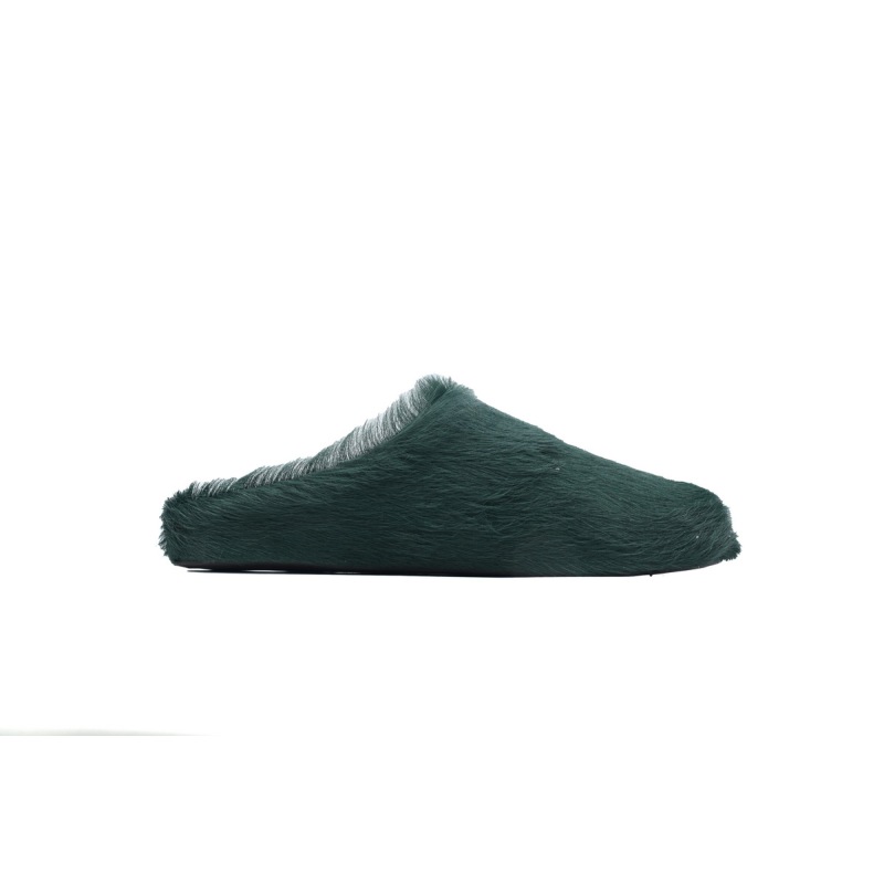 Marni Long-hair Calfskin Fussbett Sabot Deep Green SBMR000600P412200V78