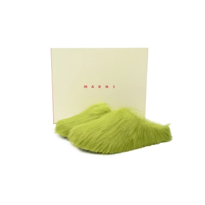 Marni Long-hair Calfskin Fussbett Sabot Green SBMR000600P412200V07 02