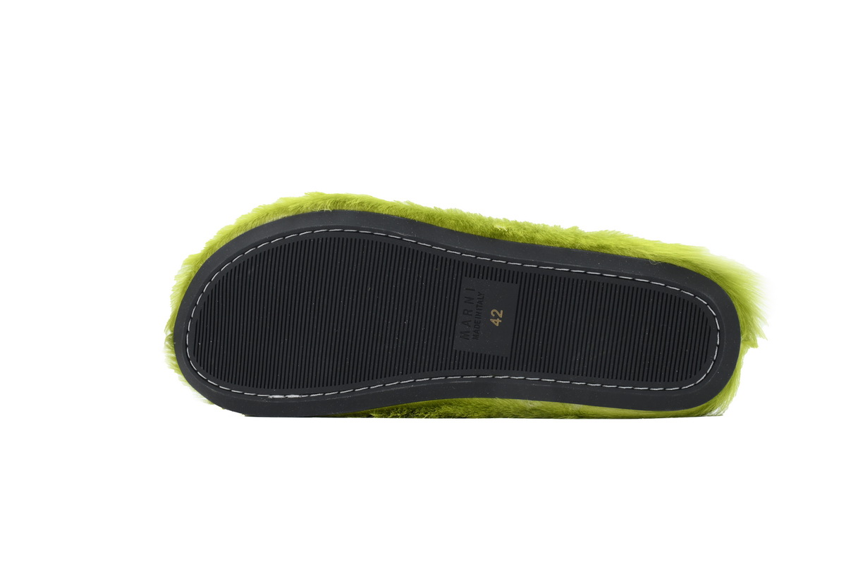 Marni Long-hair Calfskin Fussbett Sabot Green SBMR000600P412200V07