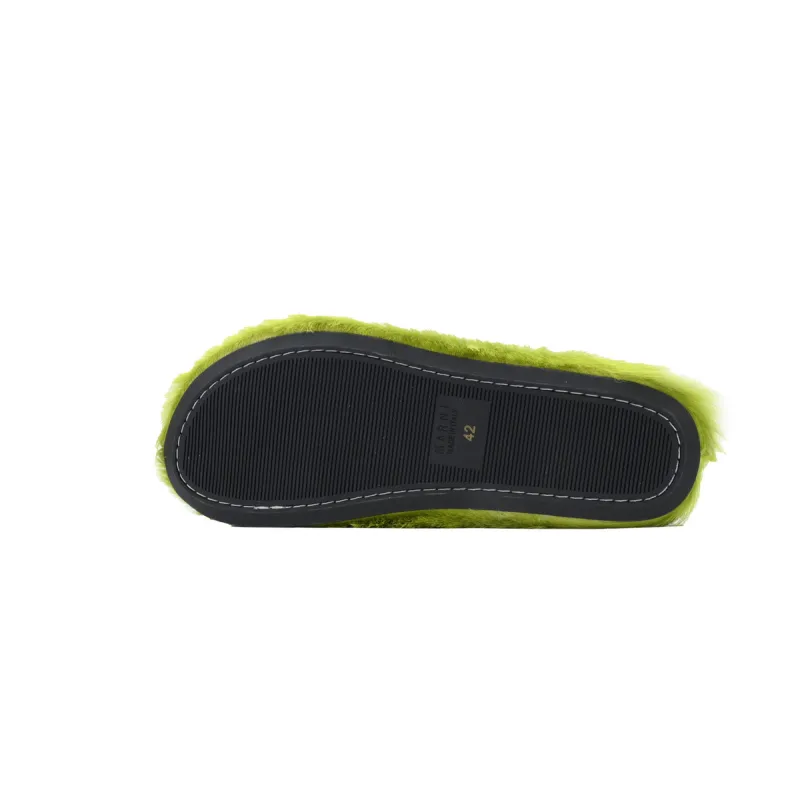 Marni Long-hair Calfskin Fussbett Sabot Green SBMR000600P412200V07