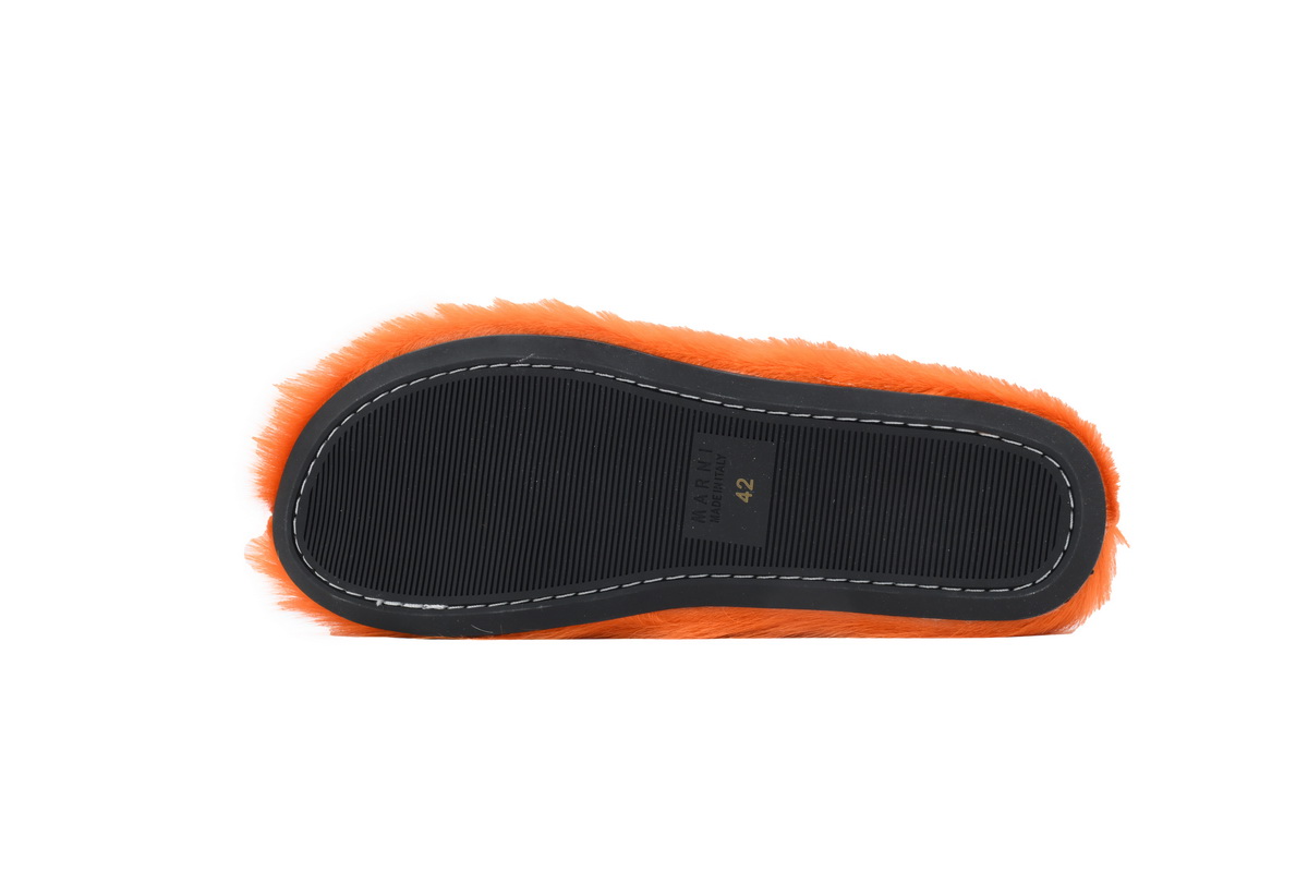 Marni Long-hair Calfskin Fussbett Sabot Orange SBMR000600P412200R09